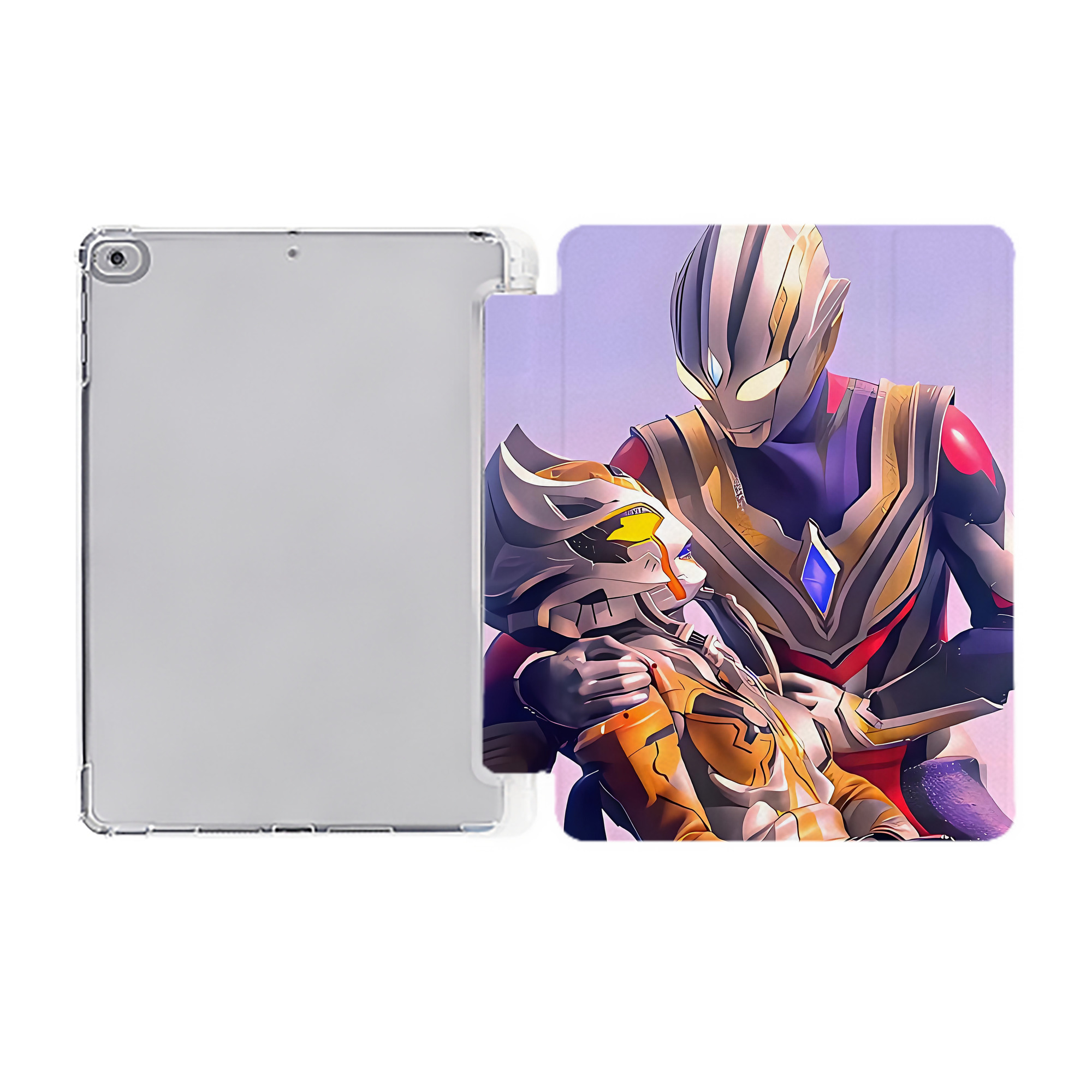 （画像用） ウルトラマン Ultraman IPad ケース ペン収納付き 三つ折りスタンド PUレザー×シリコン 対応機種9.5/10.5/10.9インチ